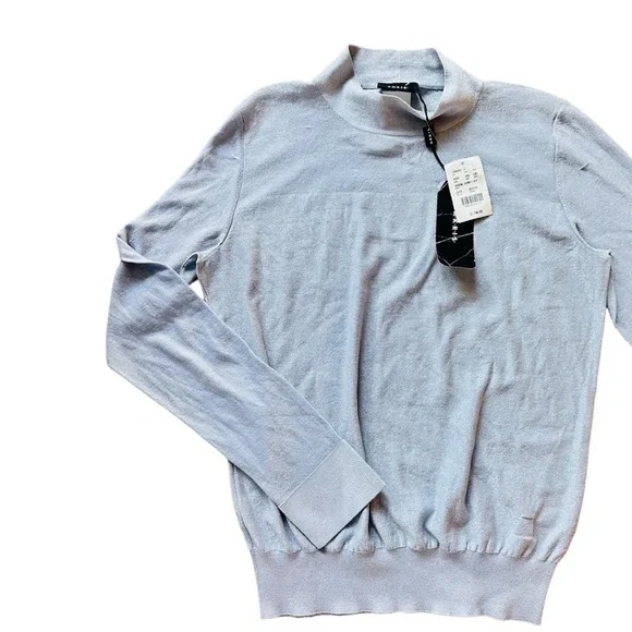 NWT Akris Silver Shimmer Silk Blend Lightweight Pullover - Picture 4 of 12